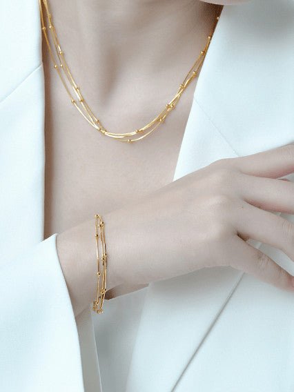 Bratara din argint Tessa (Silver/Gold)